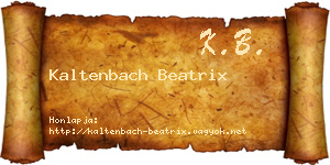 Kaltenbach Beatrix névjegykártya
